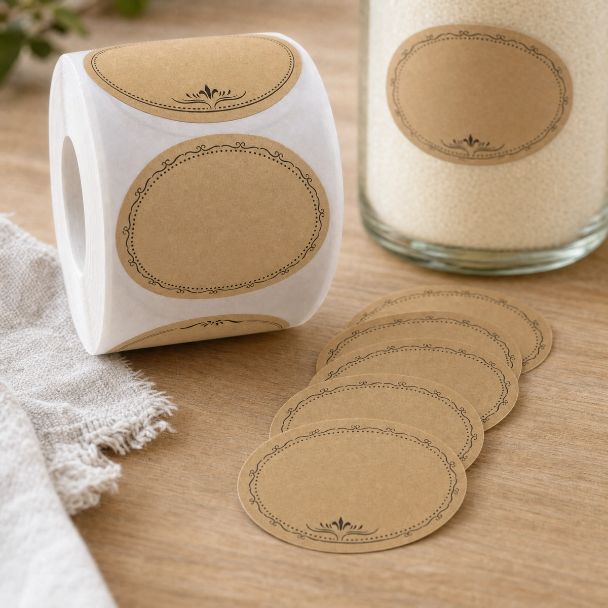 The Dry Mix Pantry Jar Labels — 250 High Quality Writable Kraft Ovals