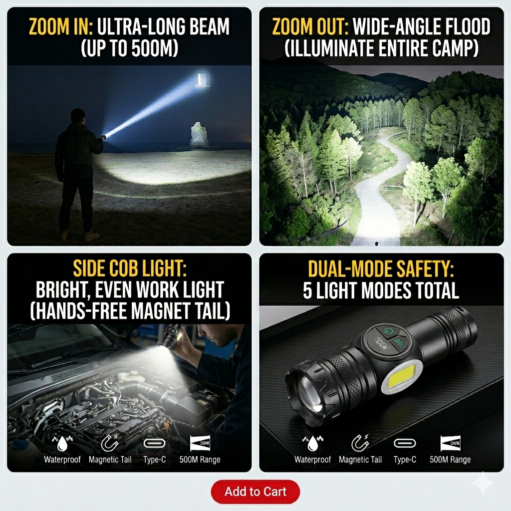 The Sentinel Pro™: 10,000LM Tactical Magnetic Flashlight
