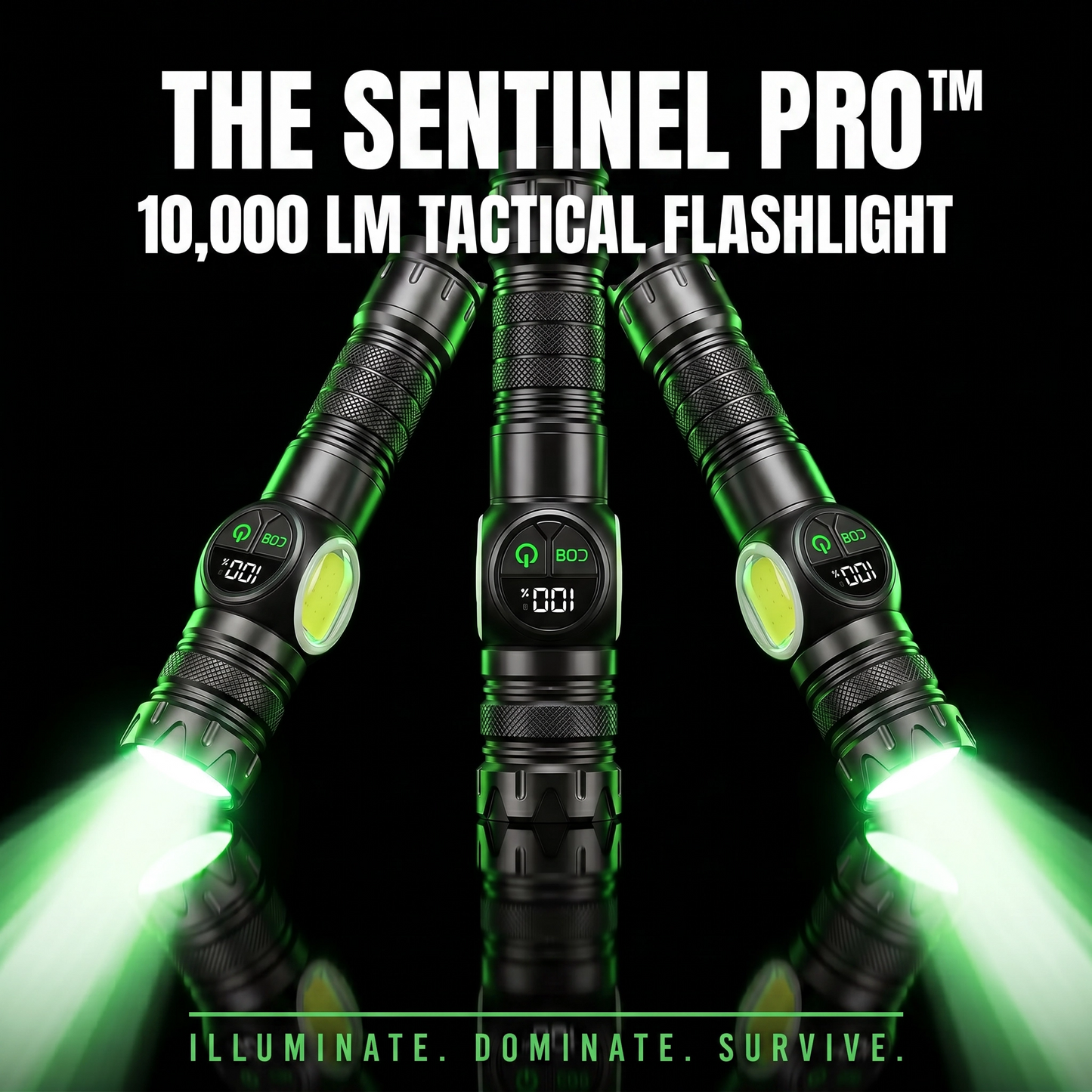 The Sentinel Pro™: 10,000LM Tactical Magnetic Flashlight